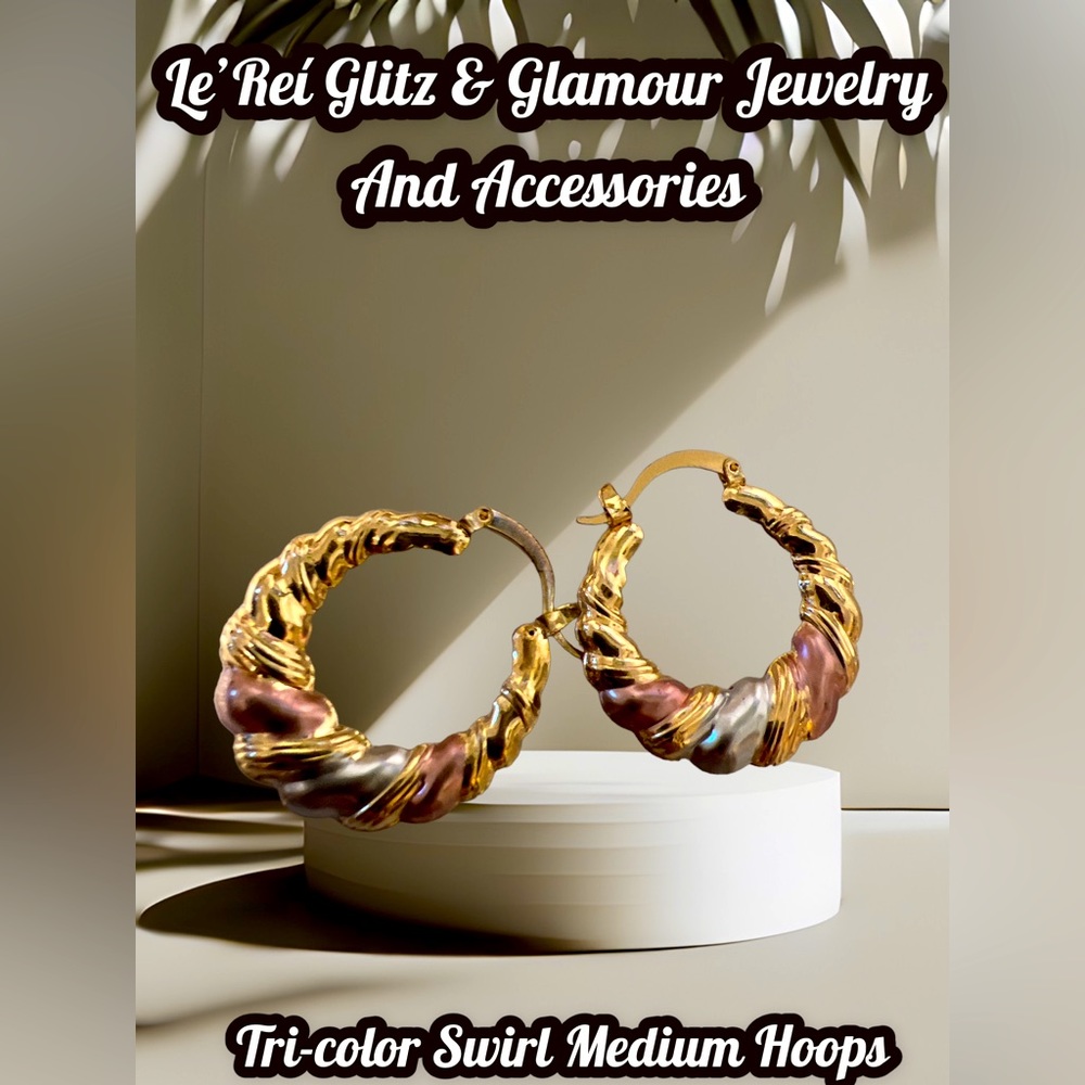 Gold filled tricolor hoops